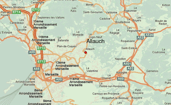 Karte von Allauch und Umgebung