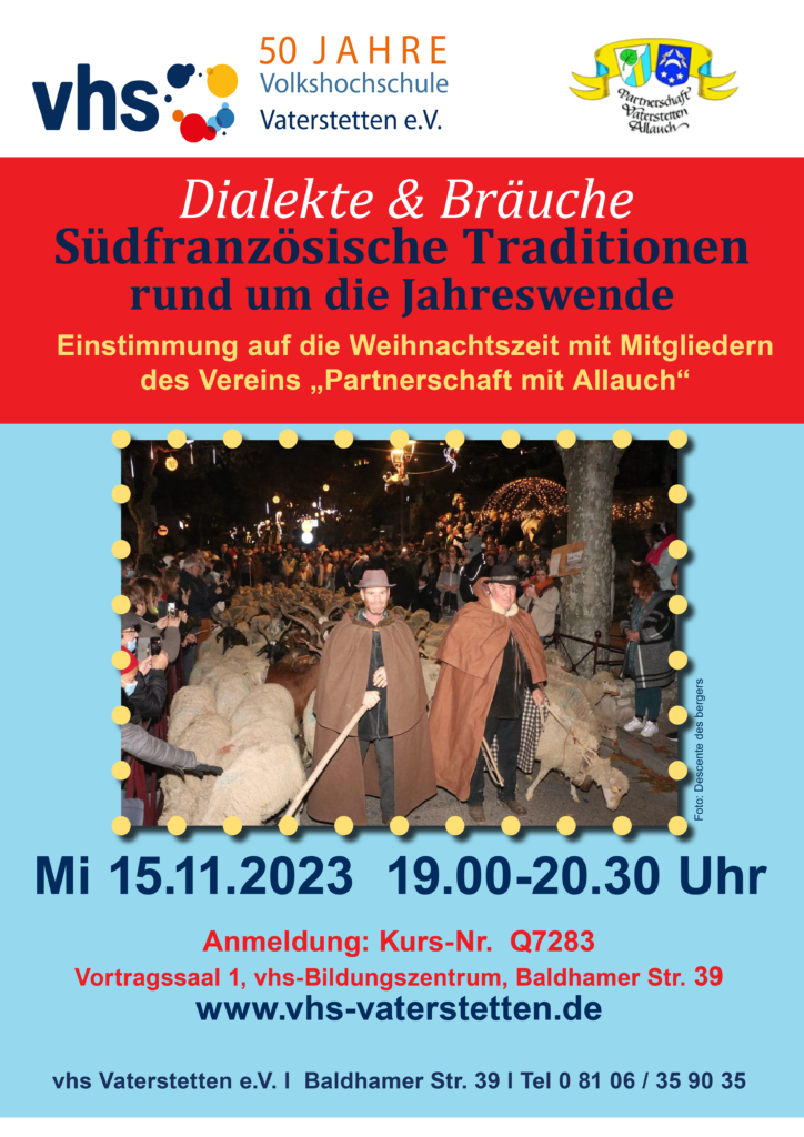 VHS Plakat Dialekte & Bräuche